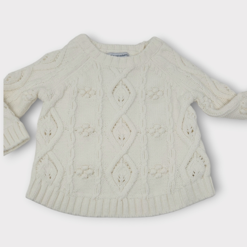 Cupcakes and Cashmere Pullover Sweater Size 12M Ivory Classic Knit
